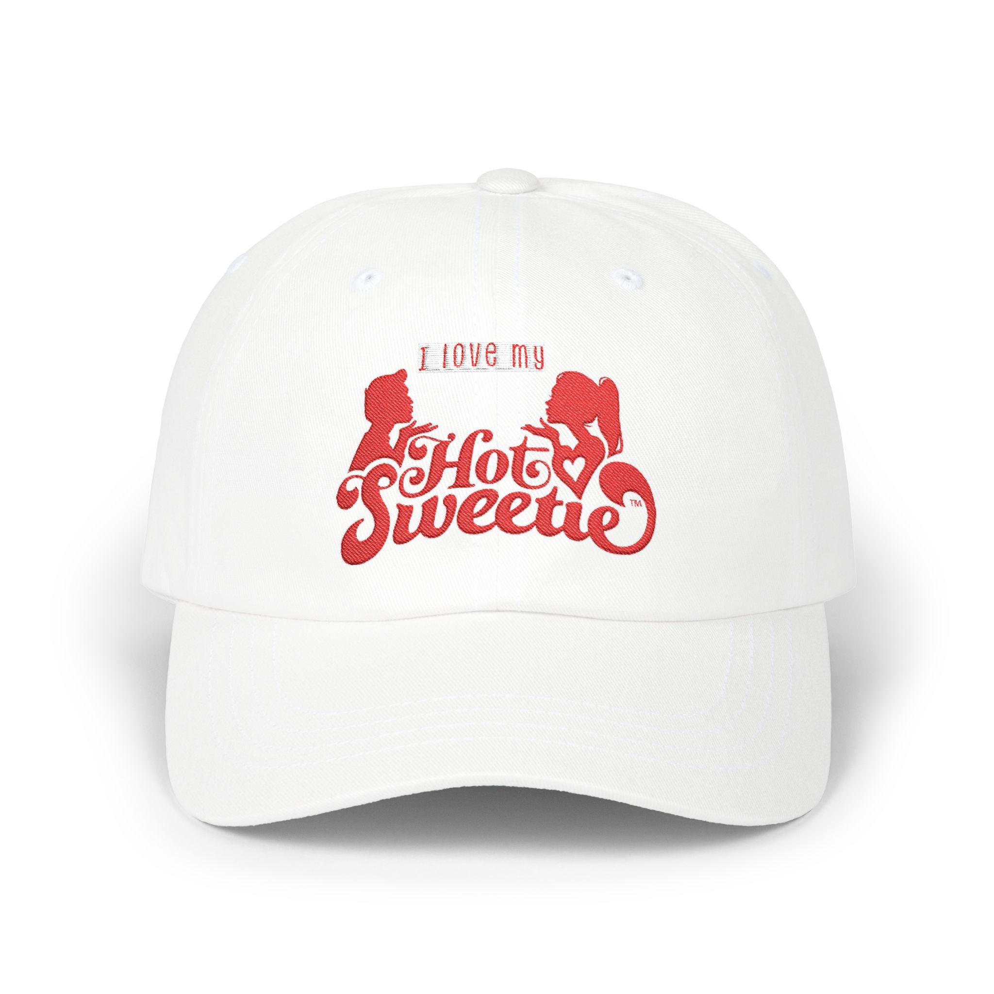"I Love My Hot Sweetie" Retro Script Embroidered Hat