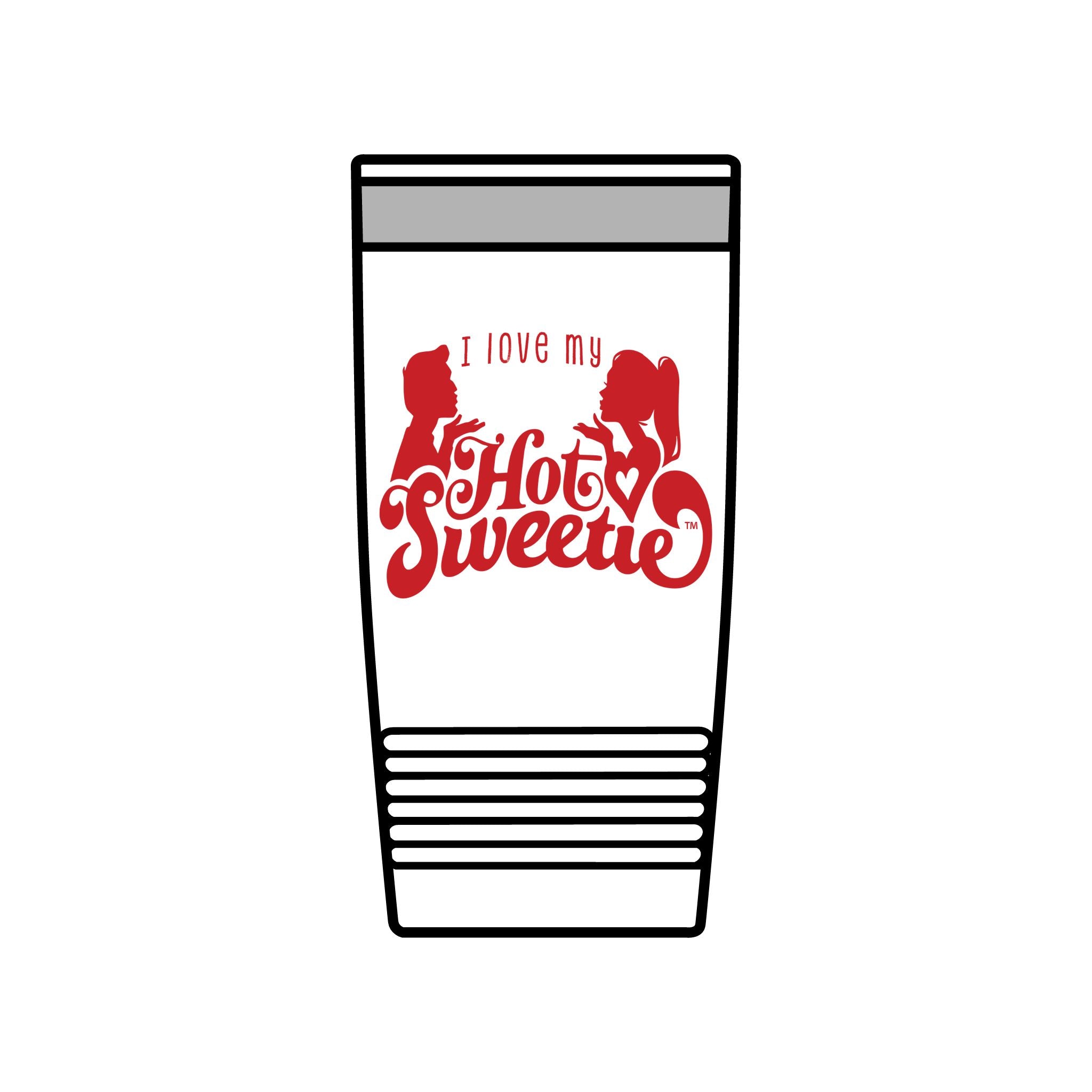 Insulated Tumbler — "I Love My Hot Sweetie" Retro Valentine Travel Cup (20oz)