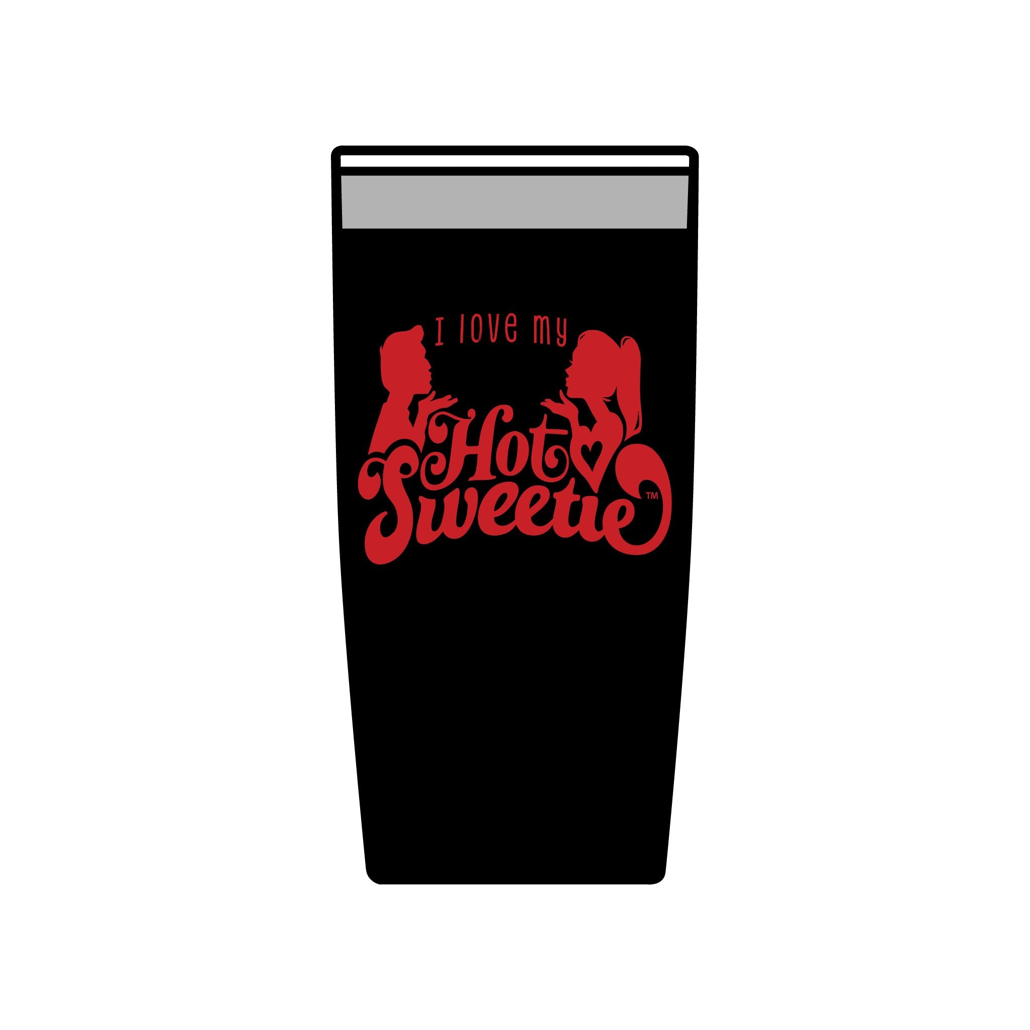 Insulated Tumbler — "I Love My Hot Sweetie" Retro Valentine Travel Cup (20oz)