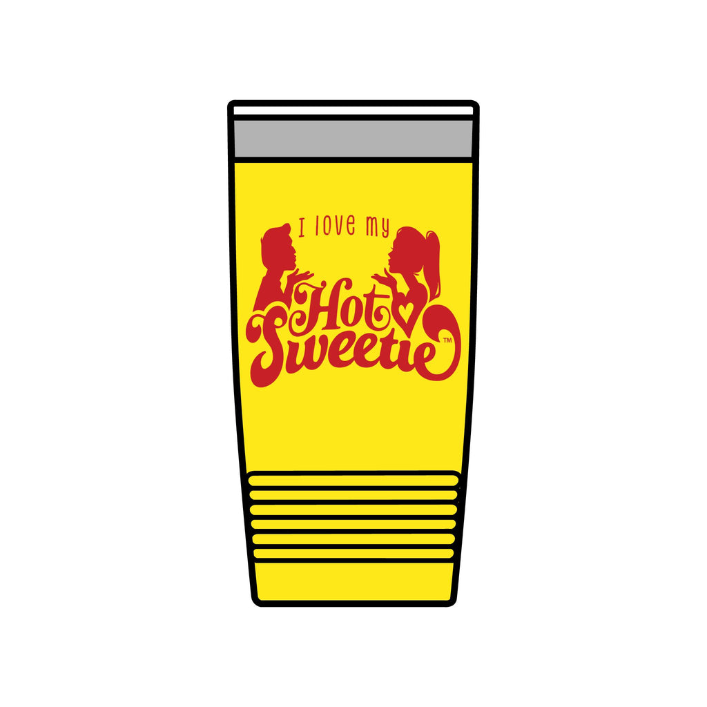 Insulated Tumbler — "I Love My Hot Sweetie" Retro Valentine Travel Cup (20oz)