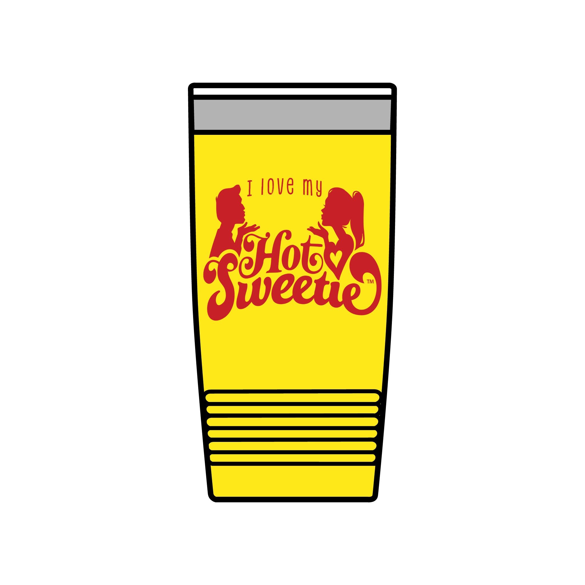 Insulated Tumbler — "I Love My Hot Sweetie" Retro Valentine Travel Cup (20oz)