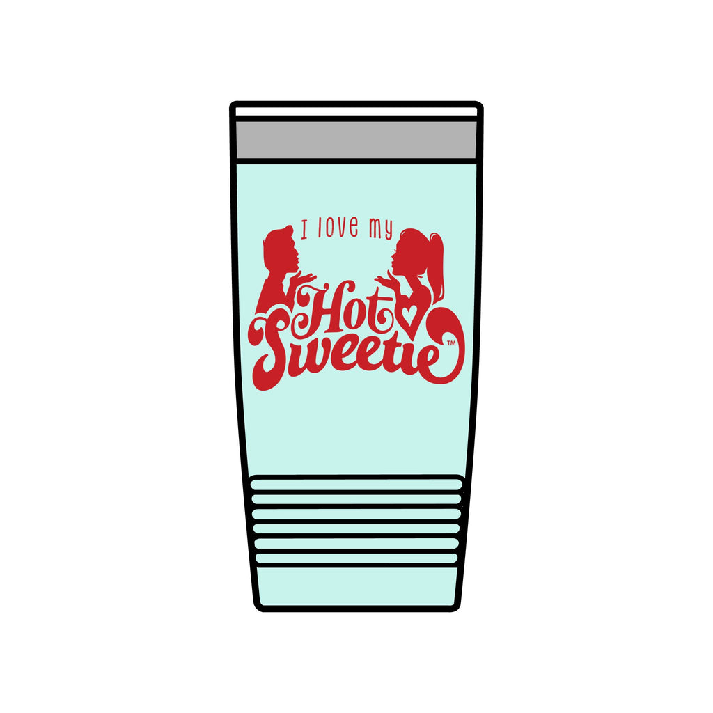 Insulated Tumbler — "I Love My Hot Sweetie" Retro Valentine Travel Cup (20oz)