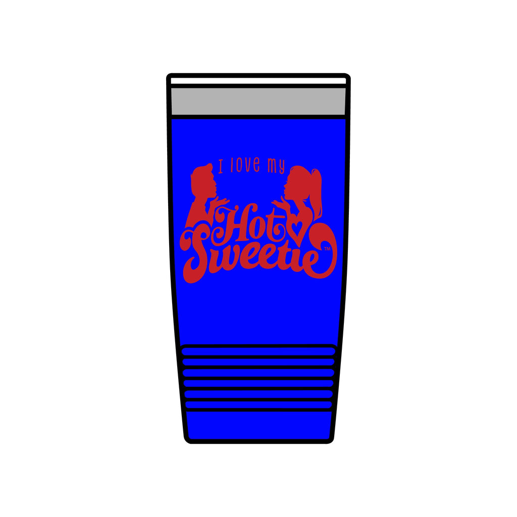 Insulated Tumbler — "I Love My Hot Sweetie" Retro Valentine Travel Cup (20oz)