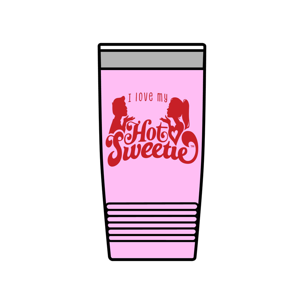 Insulated Tumbler — "I Love My Hot Sweetie" Retro Valentine Travel Cup (20oz)