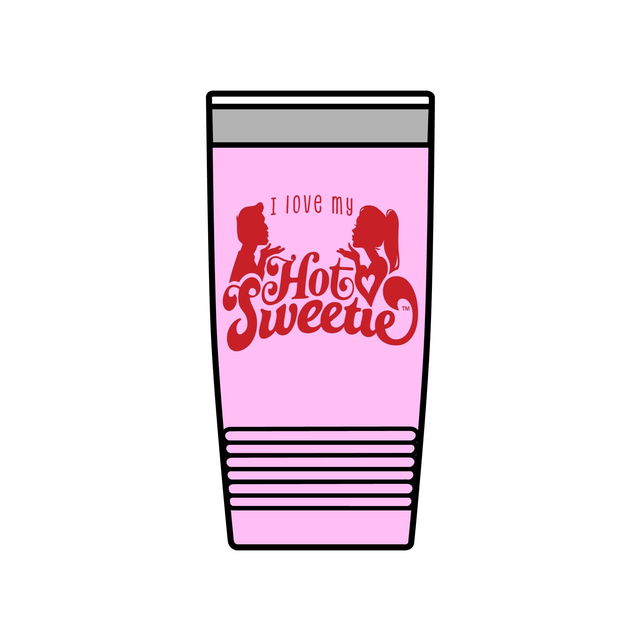 Insulated Tumbler — "I Love My Hot Sweetie" Retro Valentine Travel Cup (20oz)