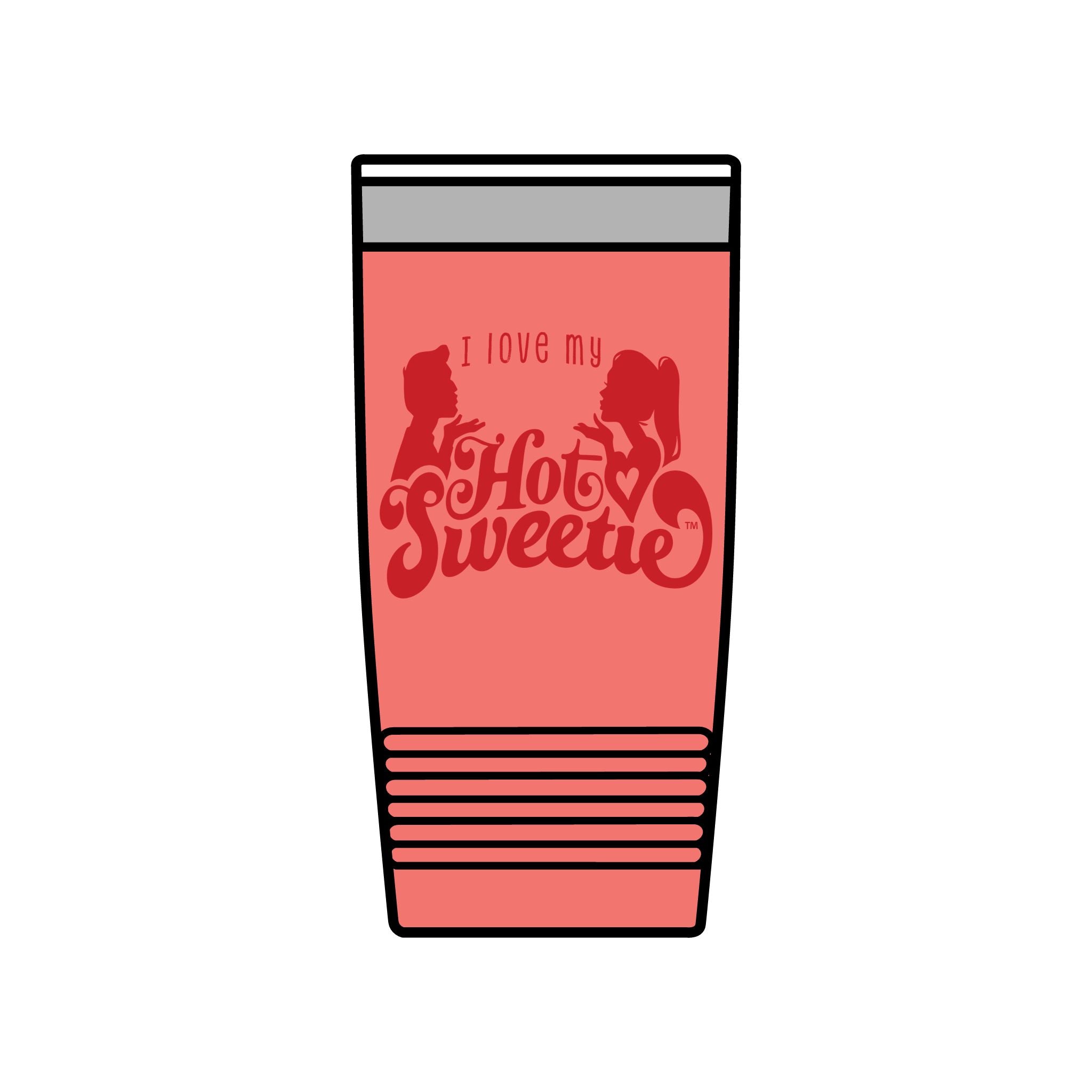 Insulated Tumbler — "I Love My Hot Sweetie" Retro Valentine Travel Cup (20oz)