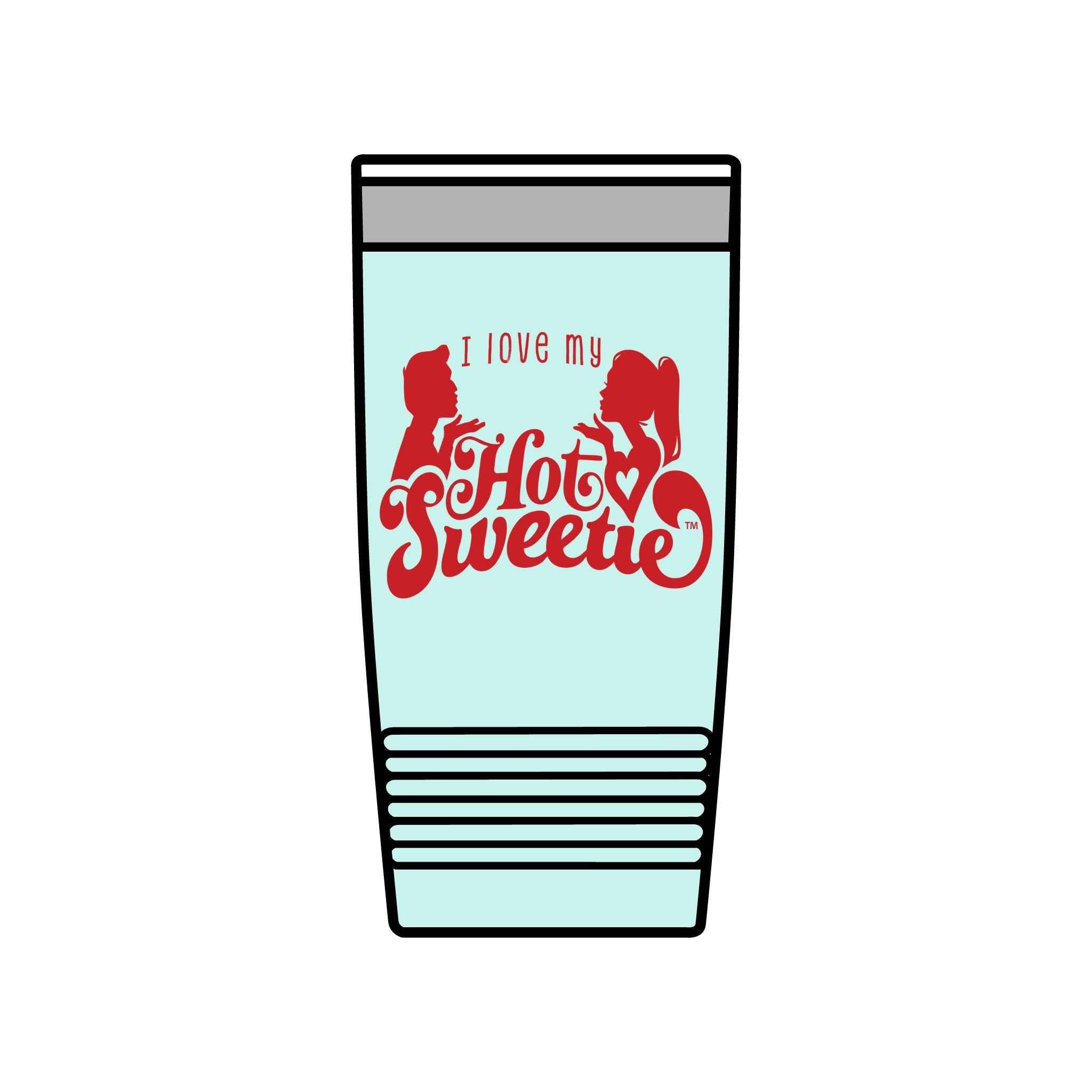 Insulated Tumbler — "I Love My Hot Sweetie" Retro Valentine Travel Cup (20oz)