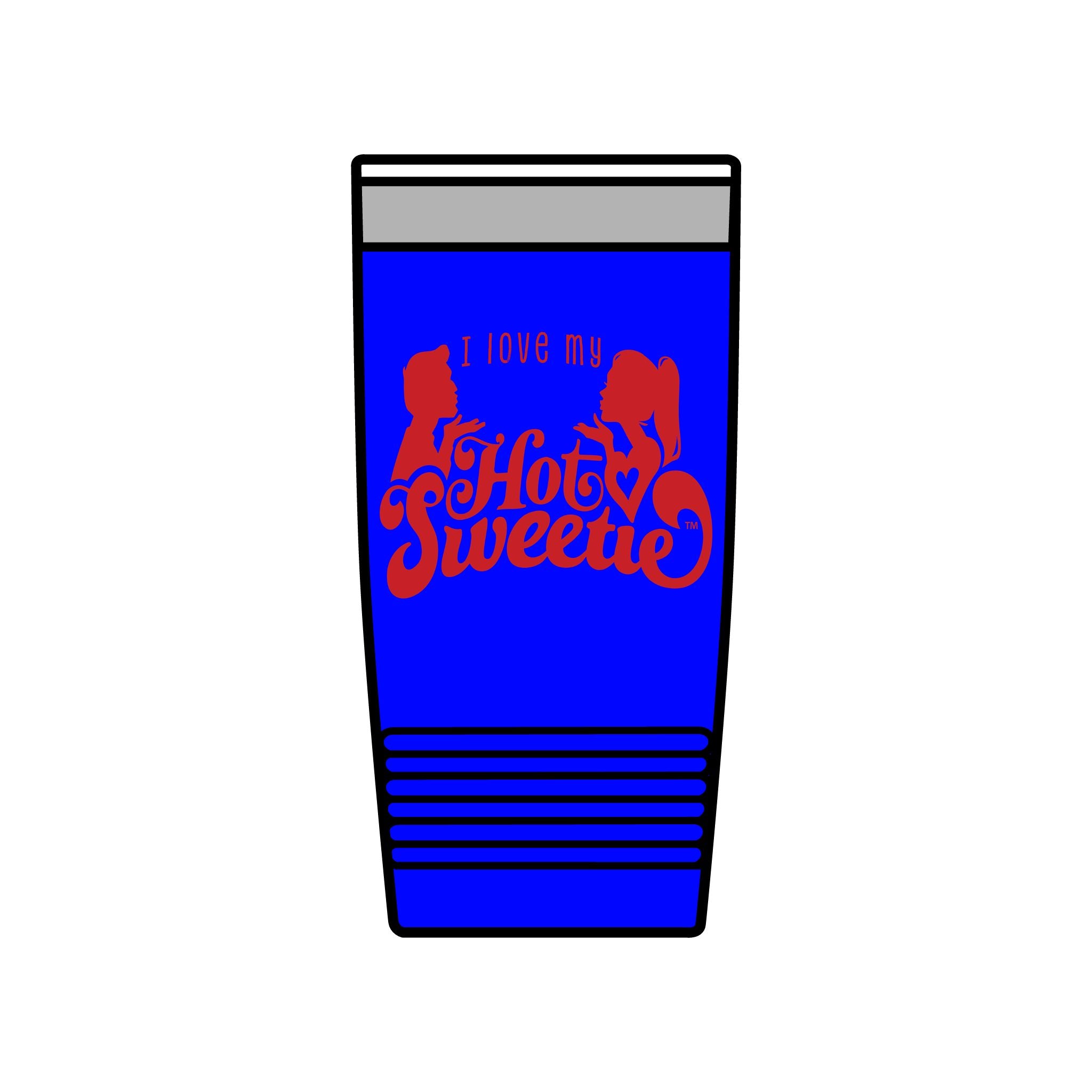 Insulated Tumbler — "I Love My Hot Sweetie" Retro Valentine Travel Cup (20oz)