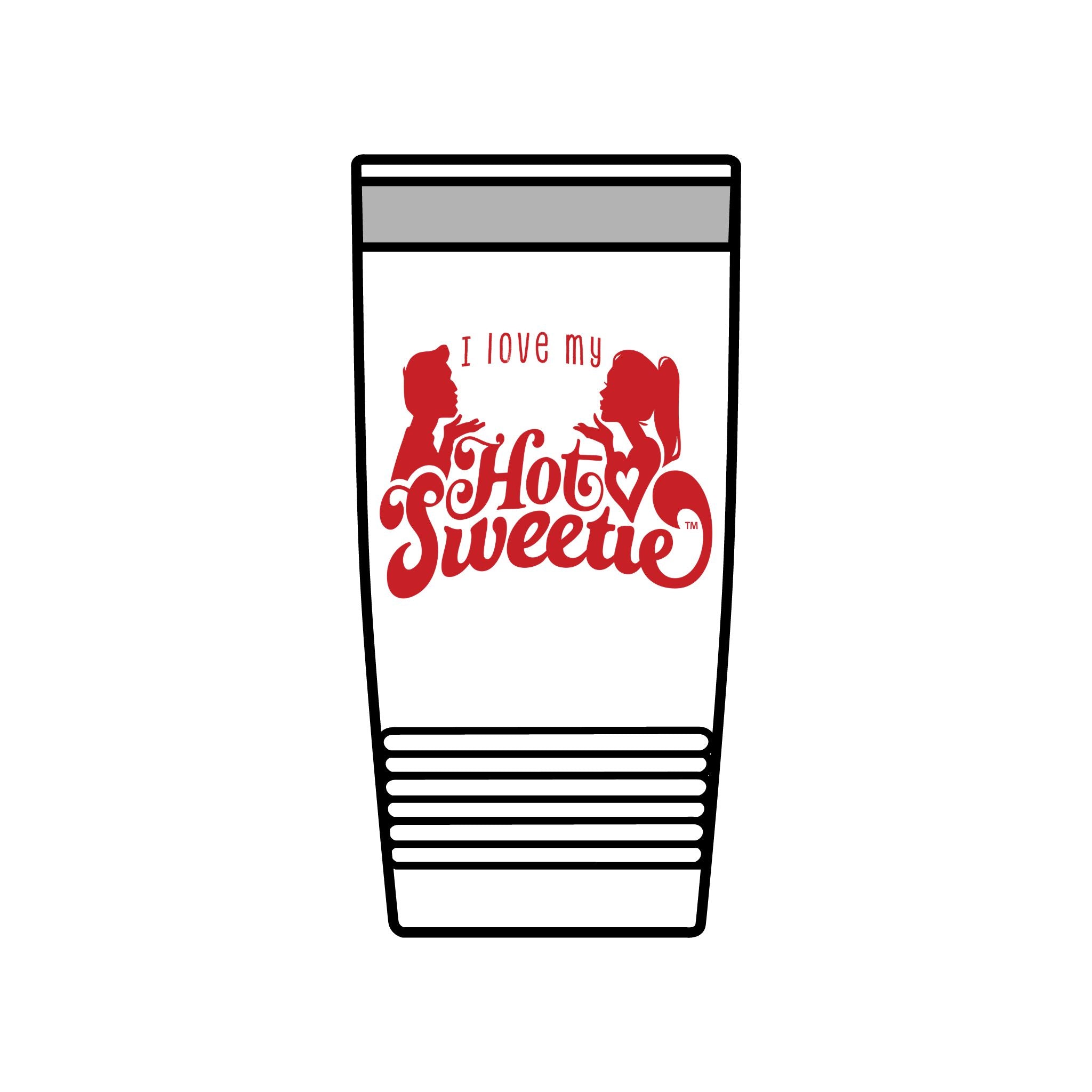 Insulated Tumbler — "I Love My Hot Sweetie" Retro Valentine Travel Cup (20oz)