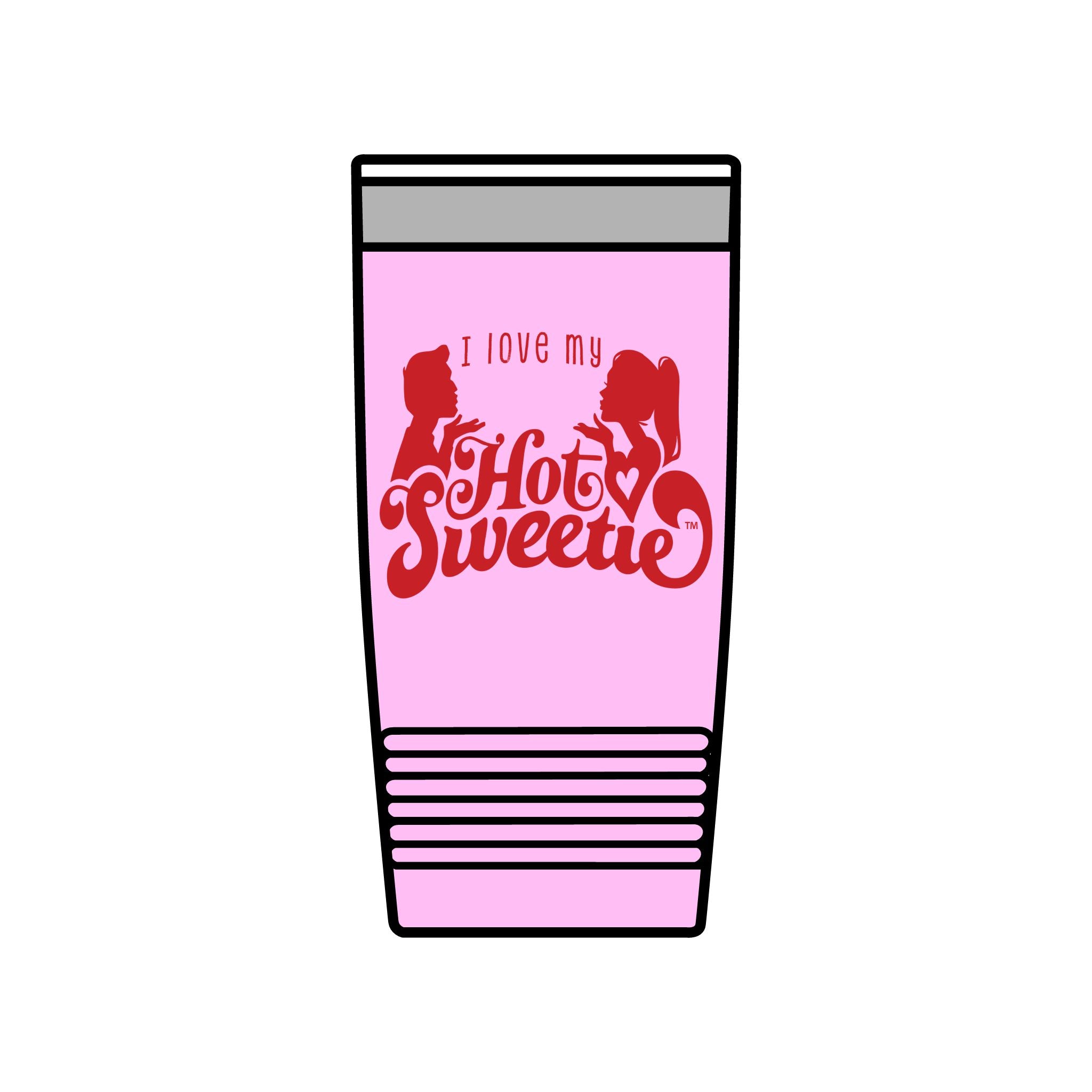 Insulated Tumbler — "I Love My Hot Sweetie" Retro Valentine Travel Cup (20oz)