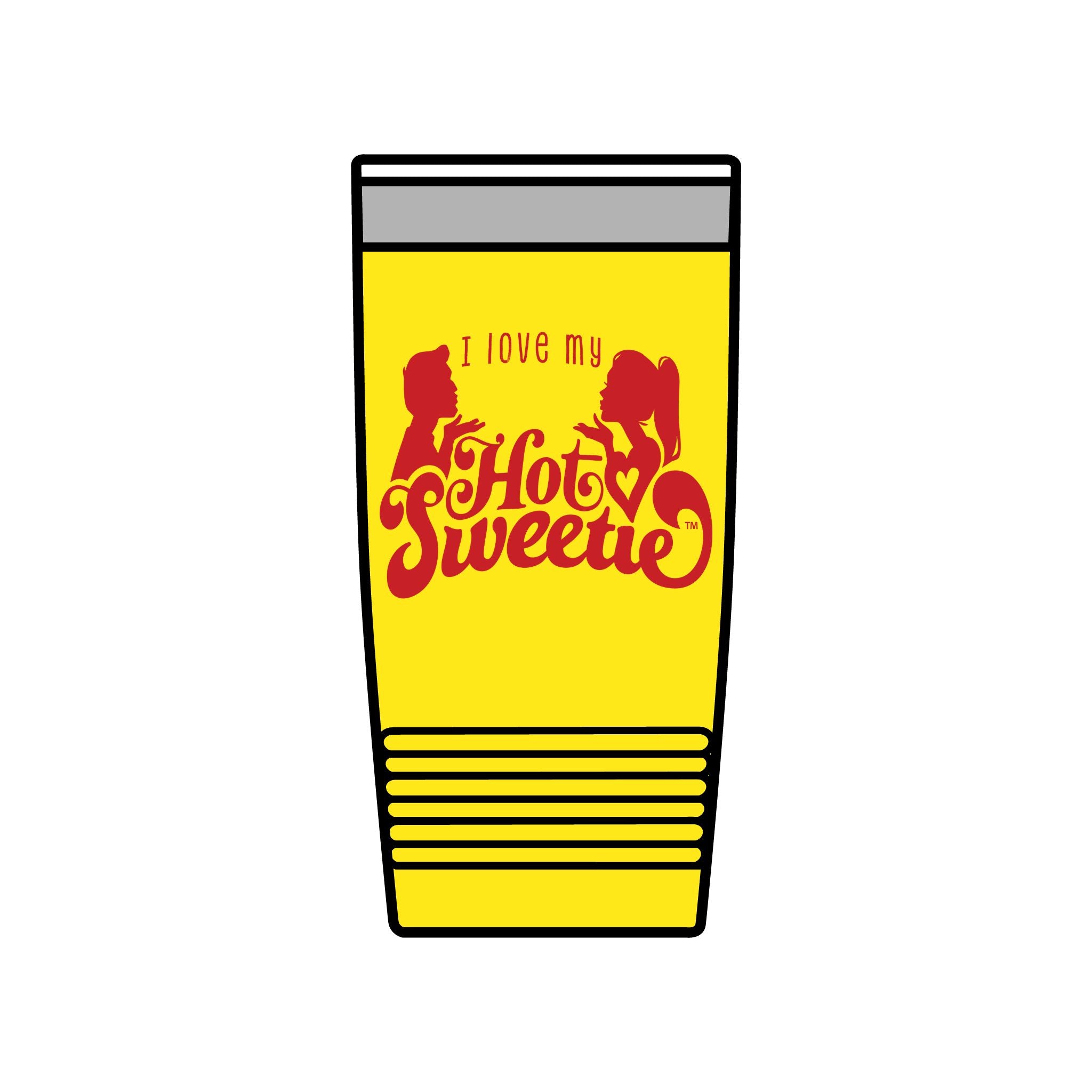 Insulated Tumbler — "I Love My Hot Sweetie" Retro Valentine Travel Cup (20oz)